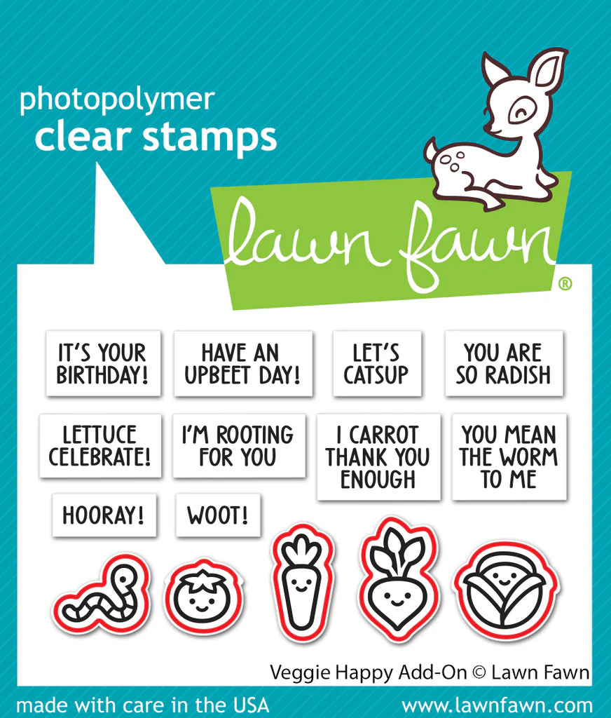 Veggie happy add-on Stamps and Dies Bundle by Lawn Fawn